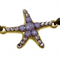 Preview: Ekaterini friendship bracelet, starfish, aqua blue Swarovski crystals lilac , cord, gold accents, detail